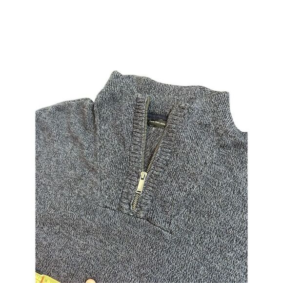Calvin Klein 1/4 zip blue and black sweater pullover size large (no tag size) - Picture 1 of 10